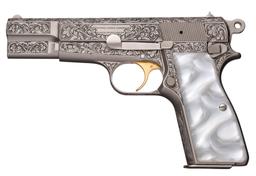 Factory Engraved Belgian Browning Renaissance High-Power Pistol