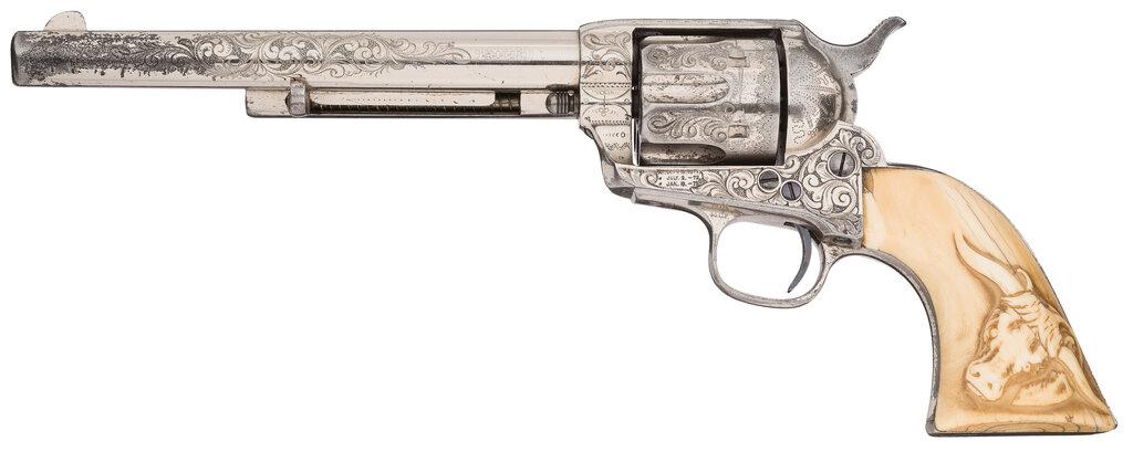 F. Villa Inscribed Nimschke Engraved Colt Single Action Army