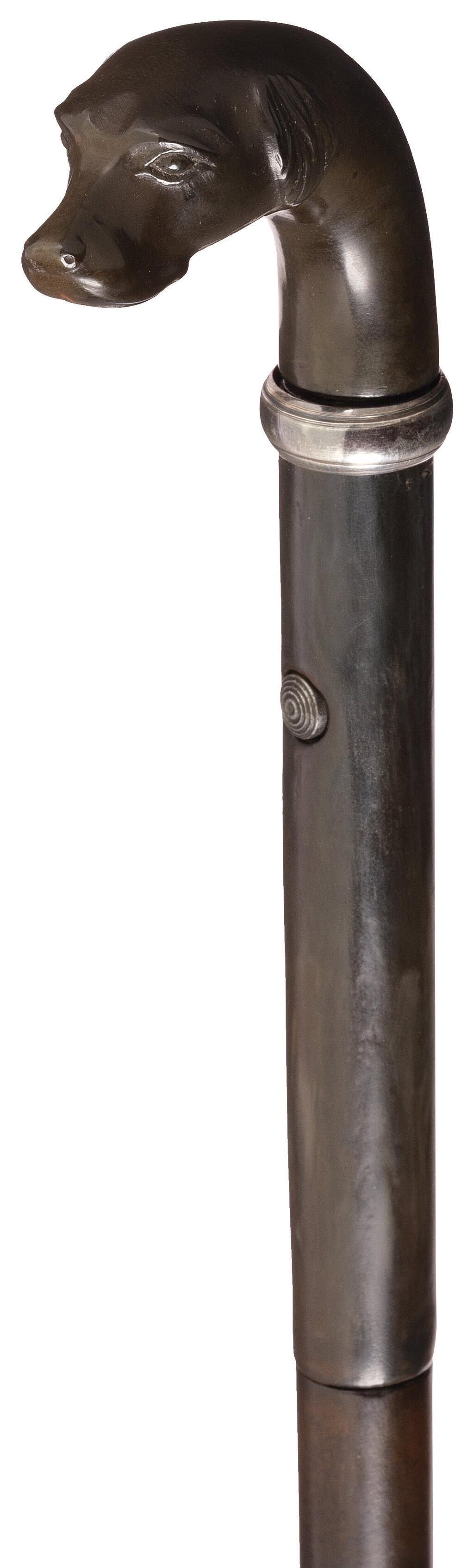 E. Remington & Sons "Dog's Head" Grip .22 Rimfire Cane Gun