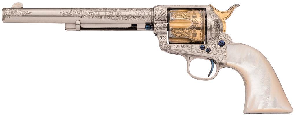 Cased Engraved Colt SAA Frontier Six Shooter Revolver