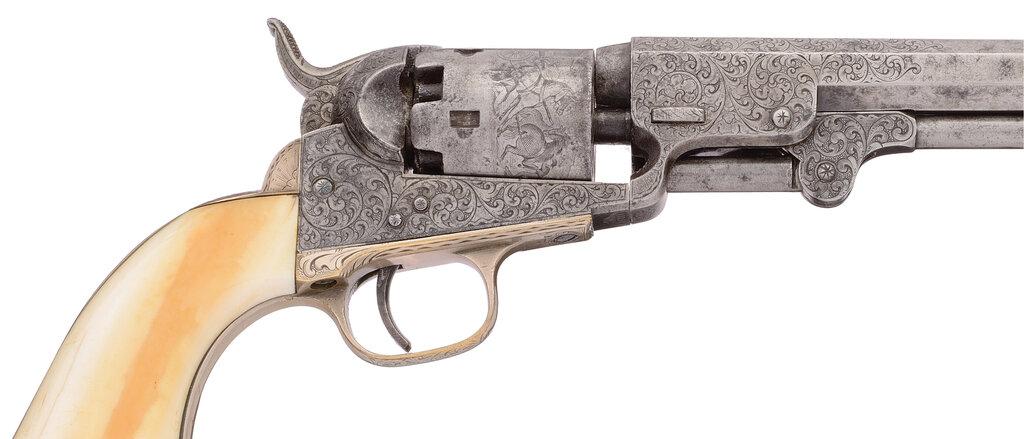 Gustave Young List Engraved Colt Model 1849 Pocket Revolver