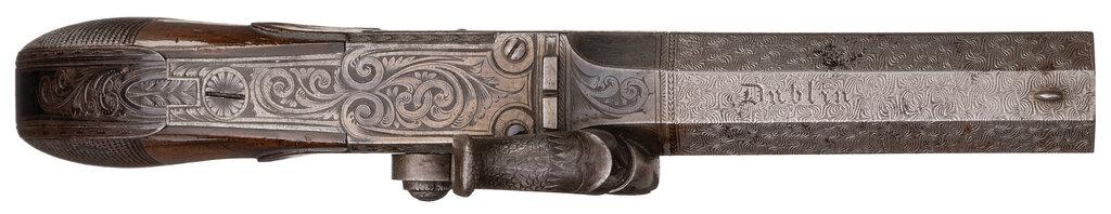 Engraved Pair of William & John Rigby Percussion Pocket Pistols