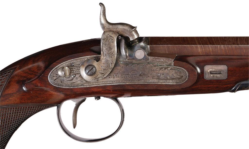 Cased Pair of Percussion Pistols with Additional Barrels