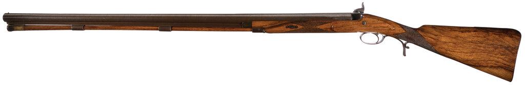 Engraved George Allen 7 Bore Percussion Shotgun