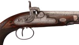Cased Pair of Mortimer Half-Stock Percussion Dueling Pistols