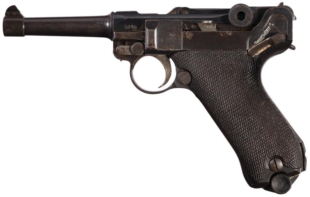 Erfurt "1918" Dated Luger Pistol with World War II Capture Paper