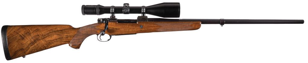 Engraved J. Rigby & Co/Mauser Bolt Action Rifle with Zeiss Scope