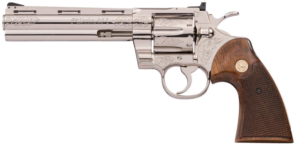 Factory Engraved Colt Python Revolver Factory Letter