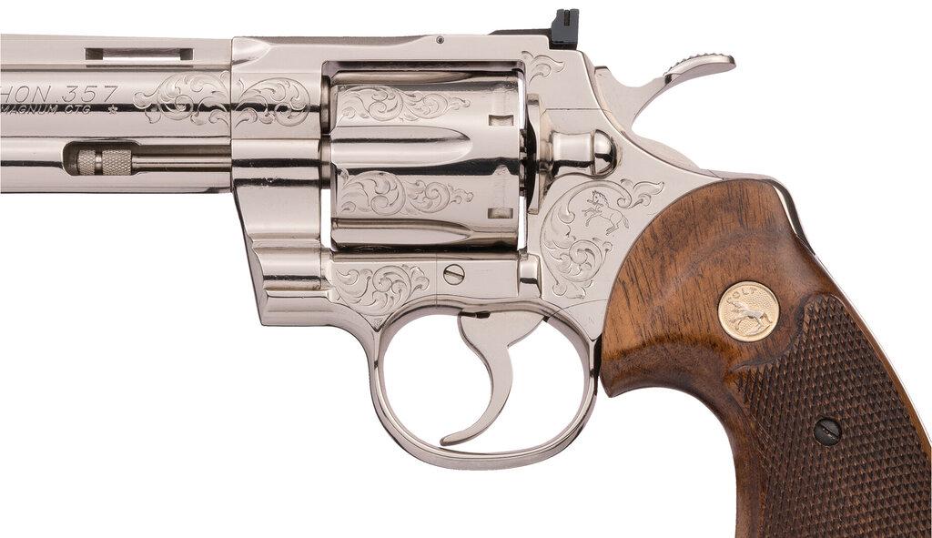 Factory Engraved Colt Python Revolver Factory Letter