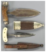 Two Push Knives with Scabbards
