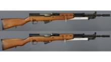 Two Yugoslavian SKS Semi-Automatic Rifles