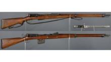 Two Swiss Straight Pull Bolt Action Rifles