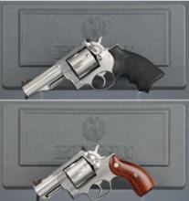Two Ruger Redhawk Double Action Revolvers with Cases