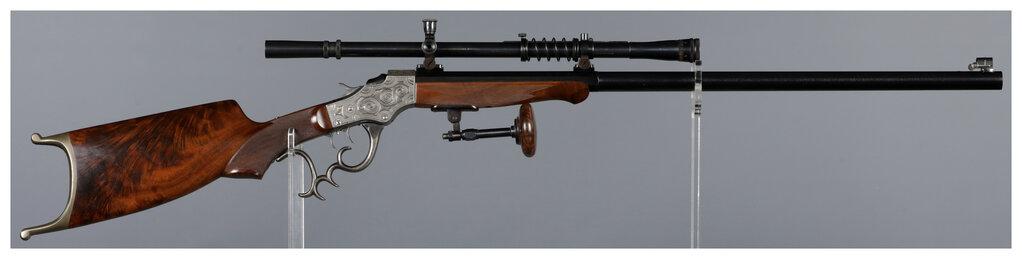 Two Factory Engraved Stevens Ideal Single Shot Rifles