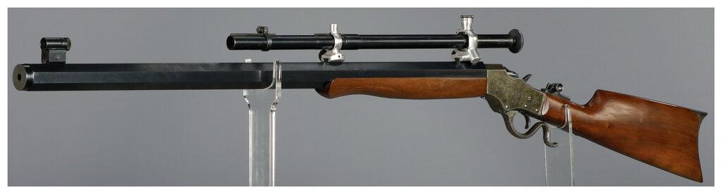 Two Factory Engraved Stevens Ideal Single Shot Rifles