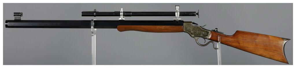 Two Factory Engraved Stevens Ideal Single Shot Rifles