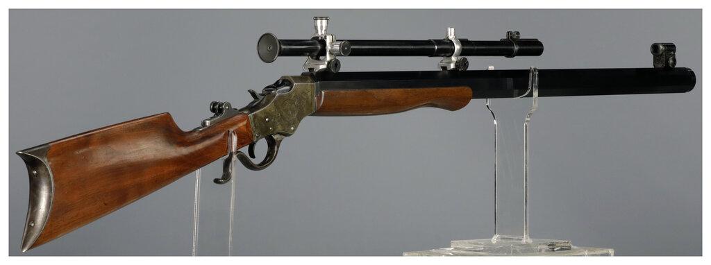Two Factory Engraved Stevens Ideal Single Shot Rifles