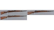 Three German Model 98 Military Bolt Action Rifles