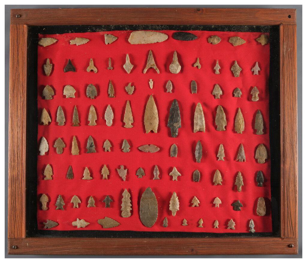 Over 200 Framed Stone Projectile Points