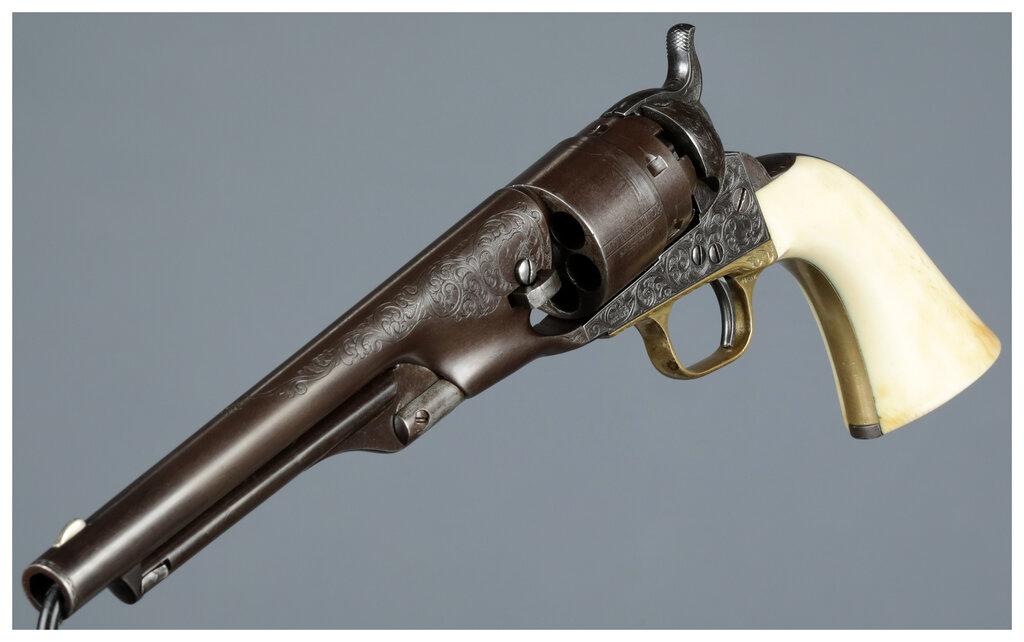Engraved U.S. Civil War Colt Model 1860 Army Revolver