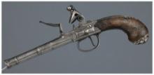 Taylor Double Barrel Boxlock Flintlock Turn-Off Pistol