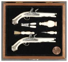 Pair of Stan Blashak 1/4 Scale Miniature Flintlock Pistols