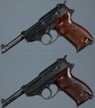 Two World War II German P.38 Semi-Automatic Pistols