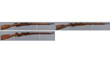 Three Mosin Nagant Bolt Action Rifles