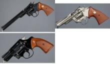 Three Colt Double Action Revolvers