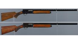 Two Belgian Browning Auto-5 Semi-Automatic Shotguns