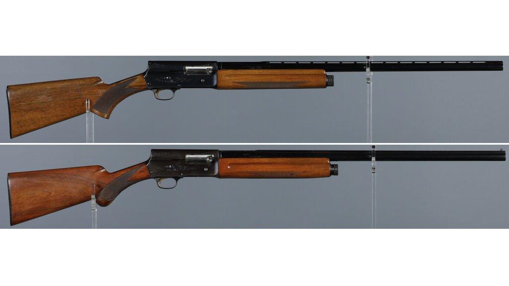 Two Belgian Browning Auto-5 Semi-Automatic Shotguns