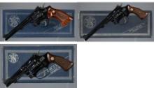 Three Smith & Wesson .22 Rimfire Revolvers with Boxes