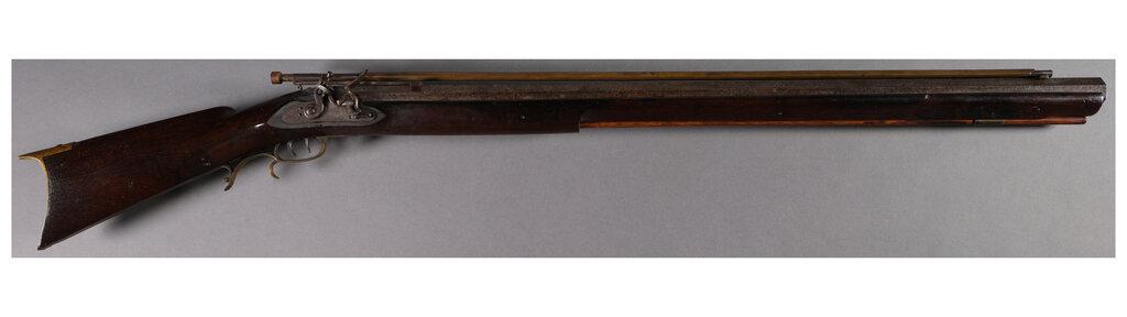 Heavy Barrel Flintlock Target Rifle with Tube Sight