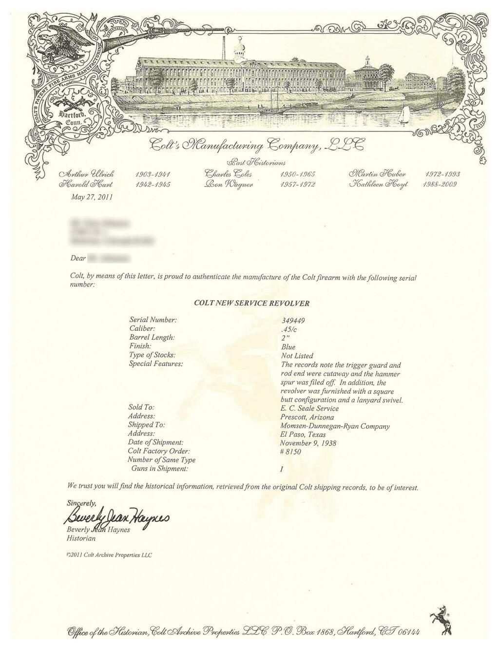 Texas Shipped "Fitz Special" Colt New Service Model Revolver