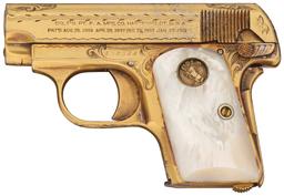 Factory Engraved Gold Plated Colt Model 1908 Vest Pocket Pistol