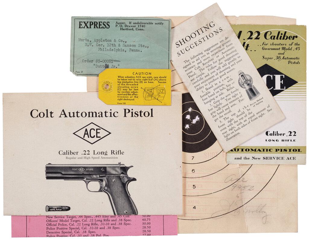Pre-WWII Colt Ace Pistol with Factory Letter and Original Box