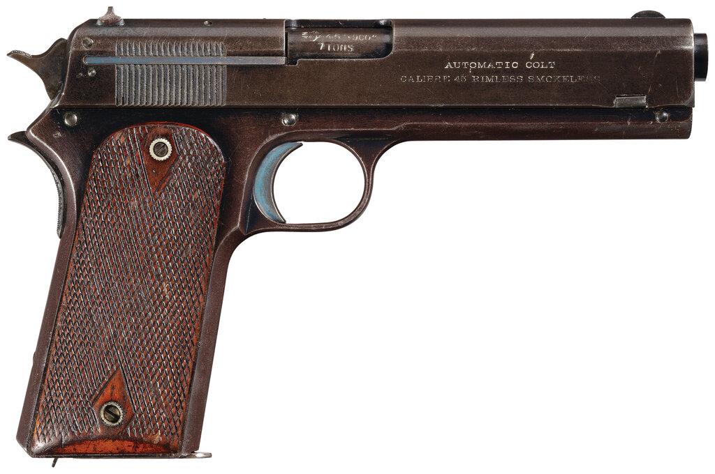 U.S. Colt Model 1907 Military Pistol Serial Number 9