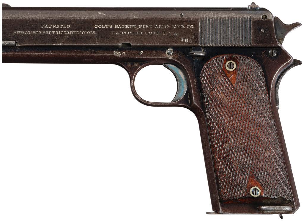 U.S. Colt Model 1907 Military Pistol Serial Number 9