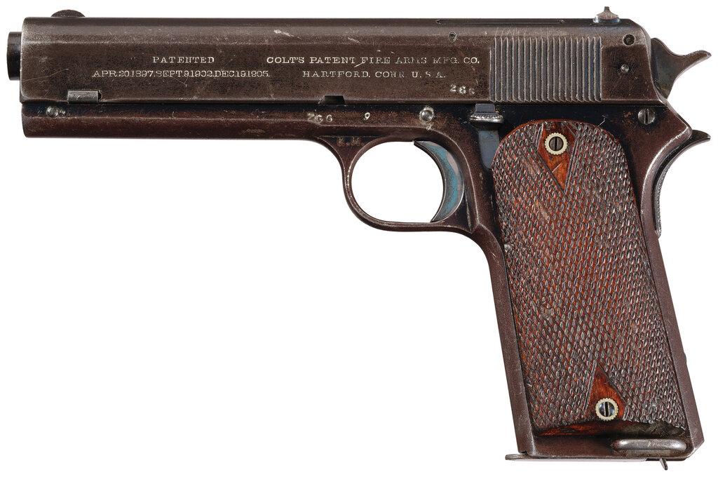 U.S. Colt Model 1907 Military Pistol Serial Number 9