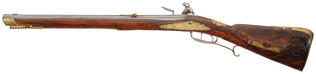 Engraved A. Spaleck Flintlock Sporting Carbine