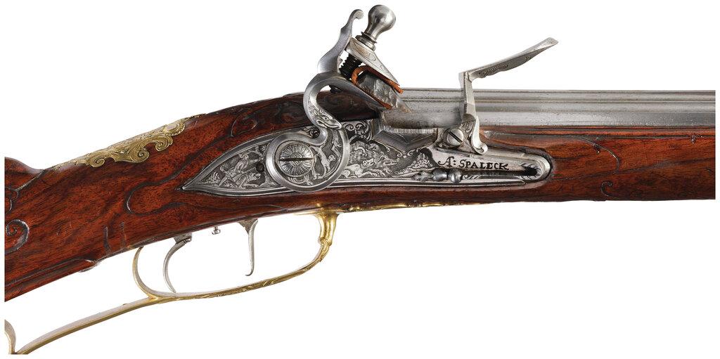 Engraved A. Spaleck Flintlock Sporting Carbine