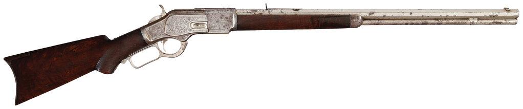 Engraved &  W.H. Tucker Inscribed Winchester Model 1873 Rifle