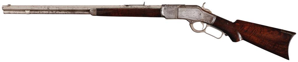 Engraved &  W.H. Tucker Inscribed Winchester Model 1873 Rifle
