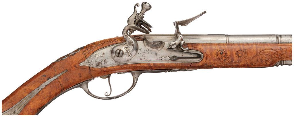 Italian Flintlock Pistol with Lazarino Cominazzo Signed Barrel