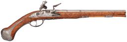 Italian Flintlock Pistol with Lazarino Cominazzo Signed Barrel