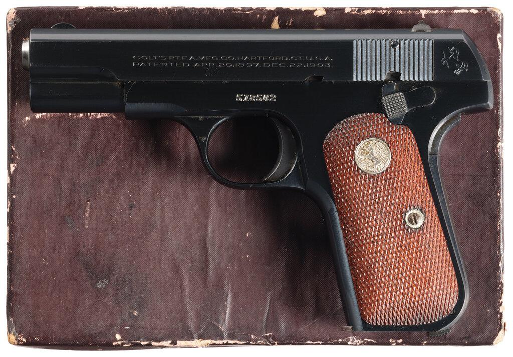 Pre-WWII Colt Model 1903 Pocket Hammerless Pistol with Box