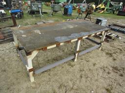 HEAVY DUTY 4X10 STEEL SHOP TABLE