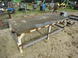 HEAVY DUTY 4X10 STEEL SHOP TABLE