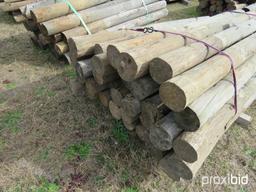 (35) 5'' & 6'' ROUND TREATED RFENCE POST 6'Hx6''L