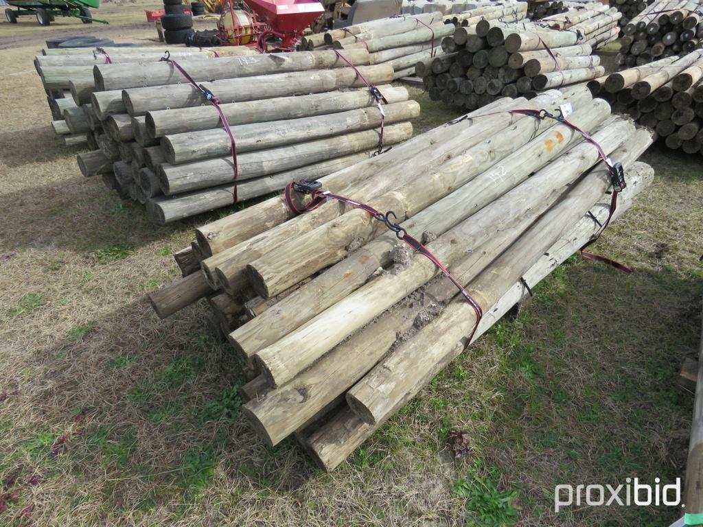 (35) 4'' & 5'' ROUND TREATED FENCE POST 6'Hx6''L